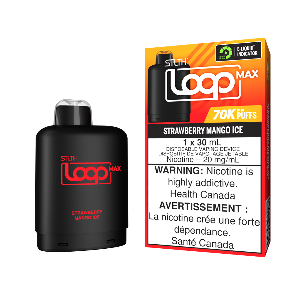 *ON* Nicotine Pod STLTH LOOP MAX Strawberry Mango Ice Box of 4