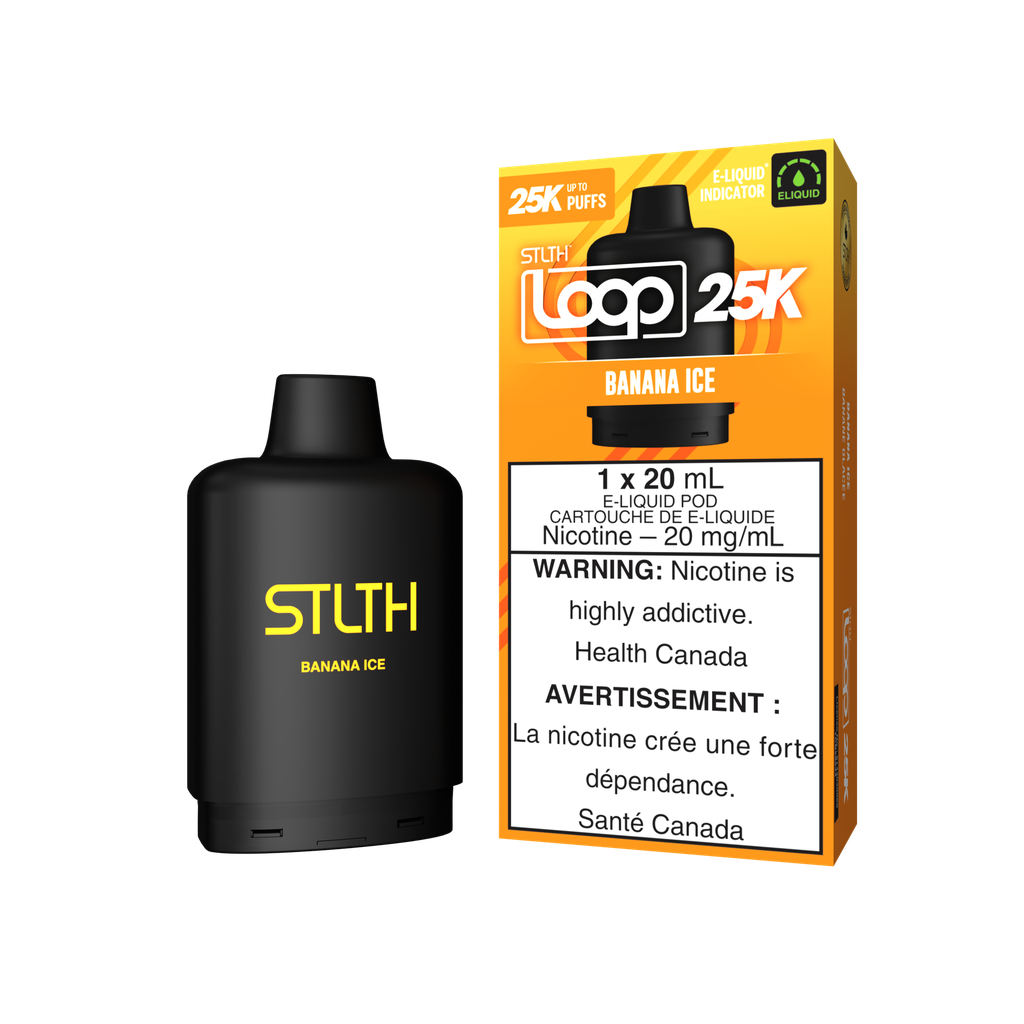 *ON* Nicotine Pod STLTH Loop 25k Banana Ice Box of 5