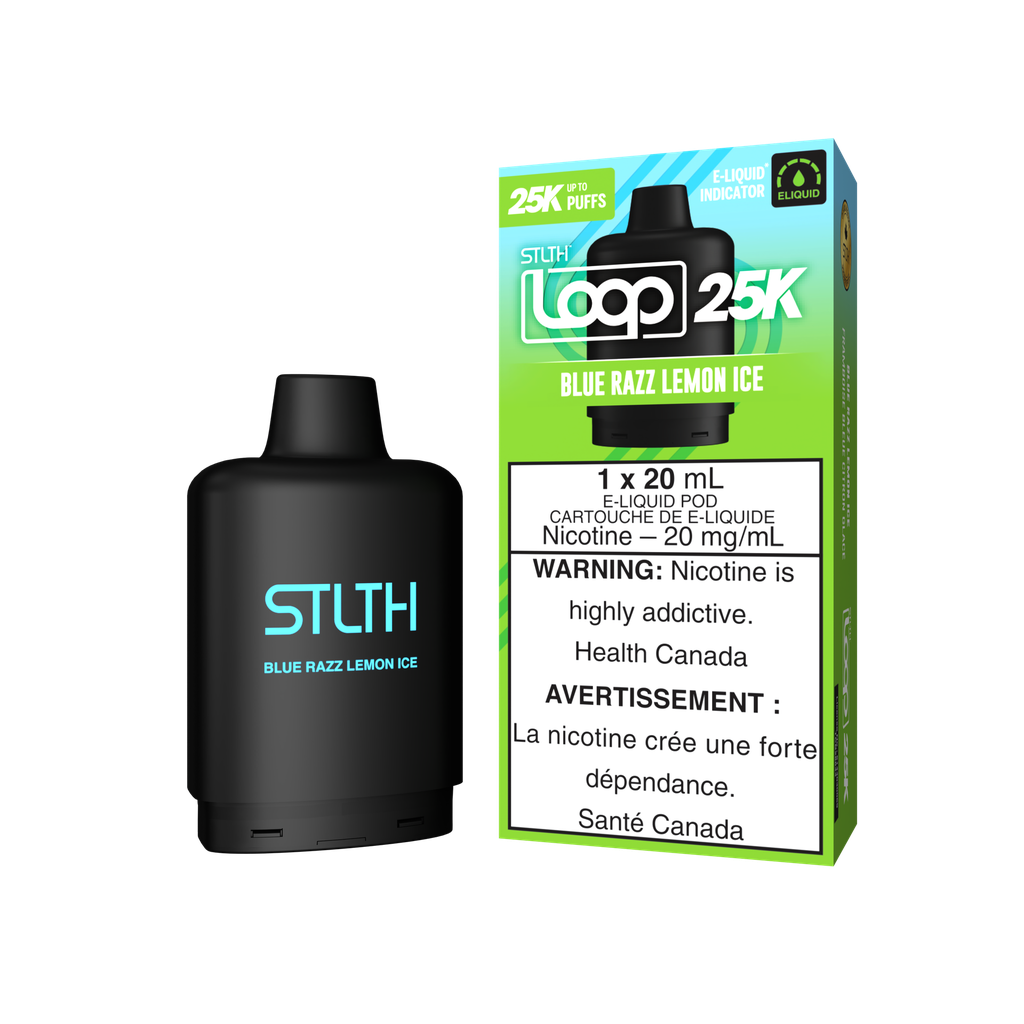 *ON* Nicotine Pod STLTH Loop 25k Blue Razz Lemon Ice Box of 5