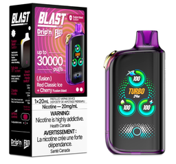 *AB* Disposable Vape Drip'n Envi Fasta Blast 30K Fusion Series Red Classic  Ice + Cherry (Fusion) Box of 5