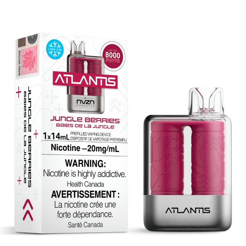 *FED* Atlantis by NVZN Disposable Vape Rechargeable Jungle Berries Box Of 5
