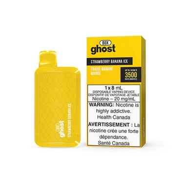 *FED* Disposable Vape Ghost Box 3500 Puff Strawberry Banana Ice Box of 5