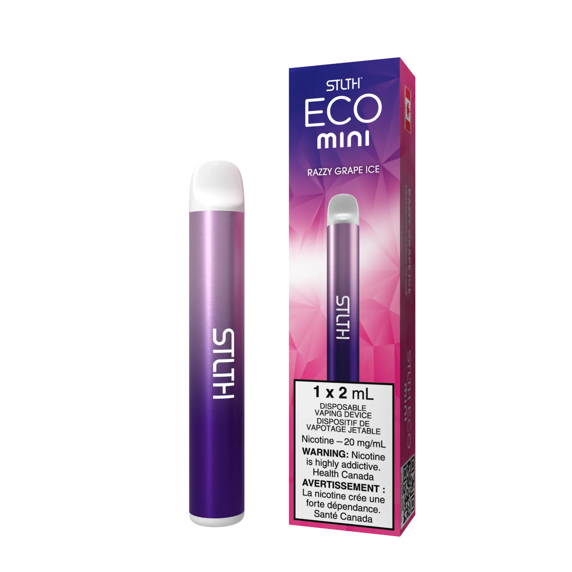 *MB* Disposable Vape STLTH Eco mini Razzy Grape Ice Box of 6