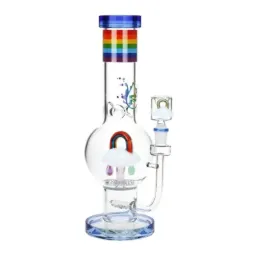 Glass Bong Pulsar Acid Rainbows Bubble Base 12.6" 14mm F