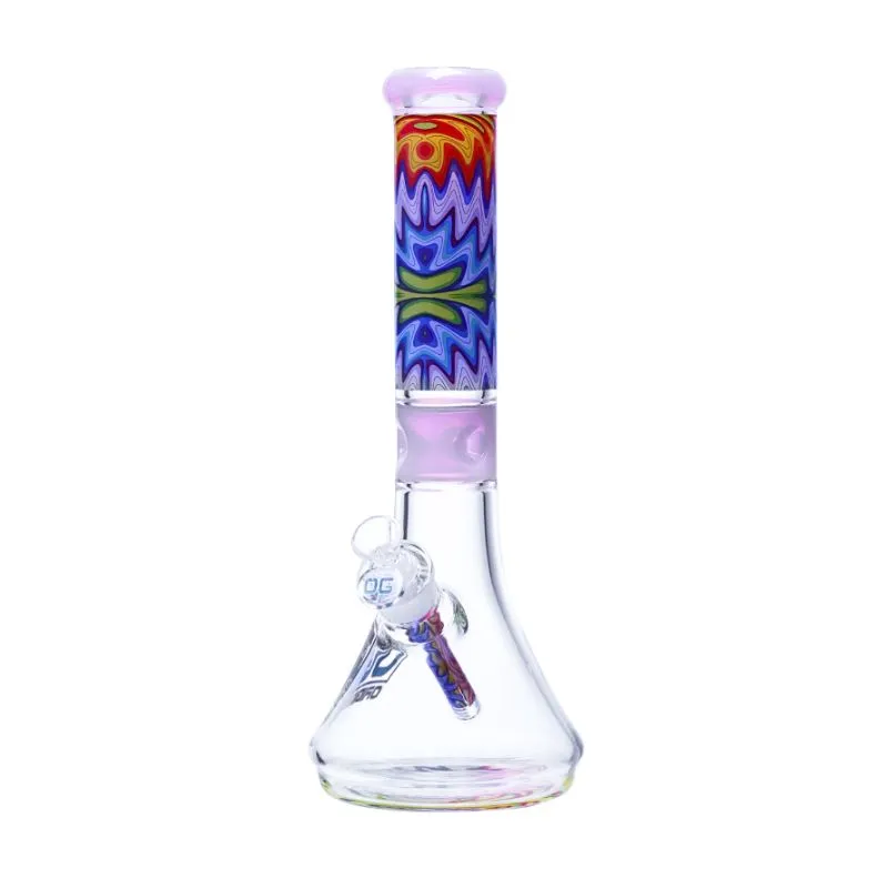 Glass Bong 14" 7mm OG Original Kaleido (Pink)