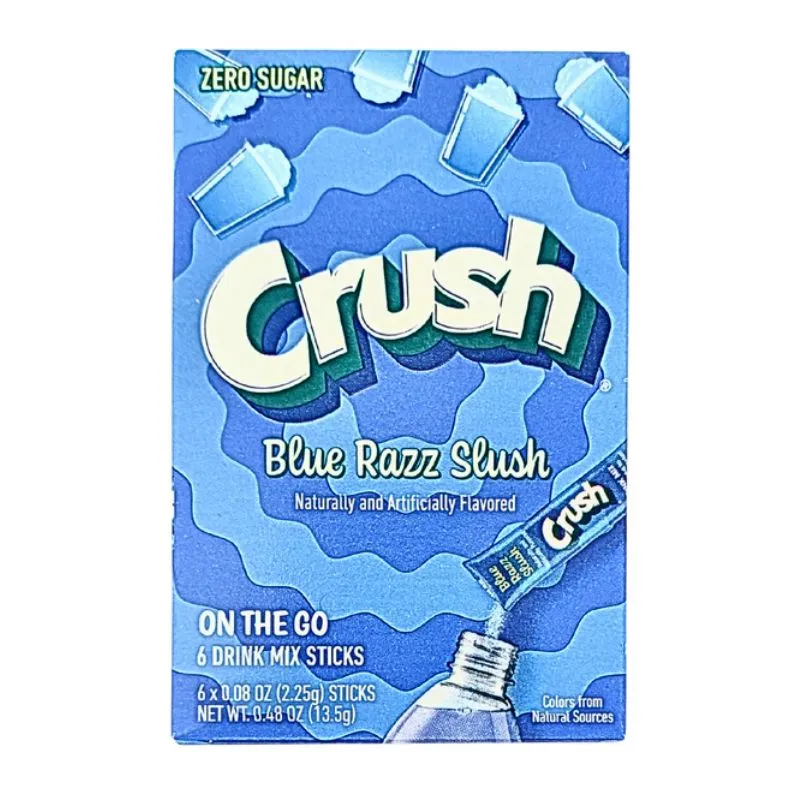 Snacks Crush Singles To Go Zero Sugar - Blue Razz Slush 13.5g Box of 12