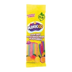 Snacks Minicco Sour Belt Mixed Fruit 75g (Turkey) Box of 12