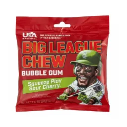 Snacks Big League Chew Sour Cherry Pouch 2.12oz Box of 12