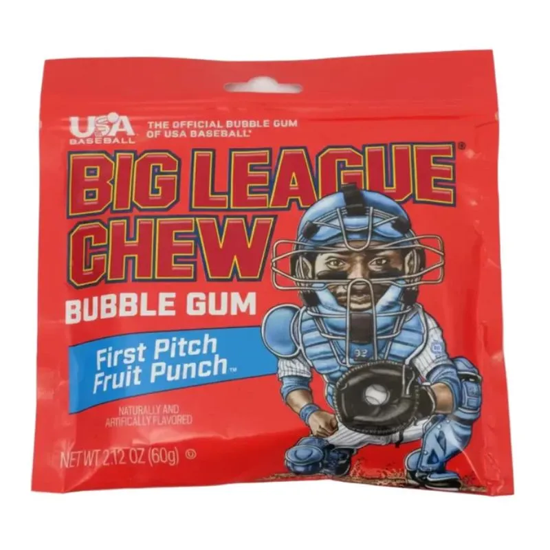 Snacks Big League Chew Fruit Punch Pouch 2.12oz Box of 12