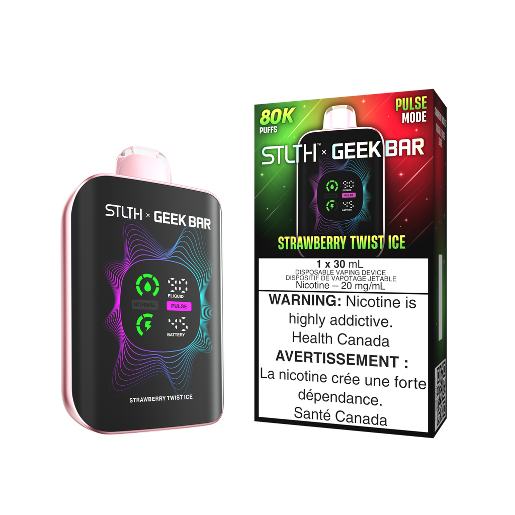 *MB* Disposable Vape STLTH X Geek Bar 80K Strawberry Twist Ice Box of 4