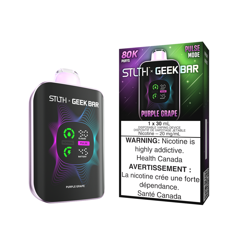 *MB* Disposable Vape STLTH X Geek Bar 80K Purple Grape Box of 4