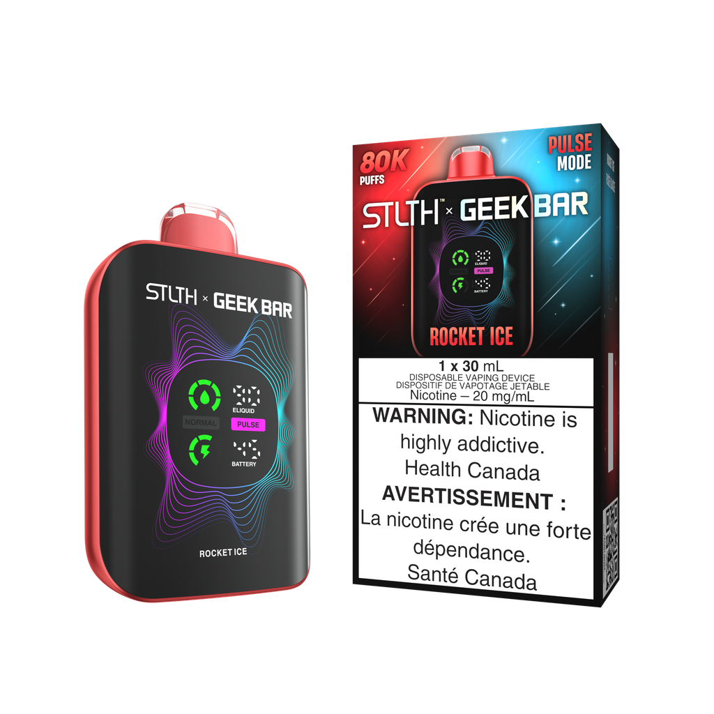 *MB* Disposable Vape STLTH X Geek Bar 80K Rocket Ice Box of 4