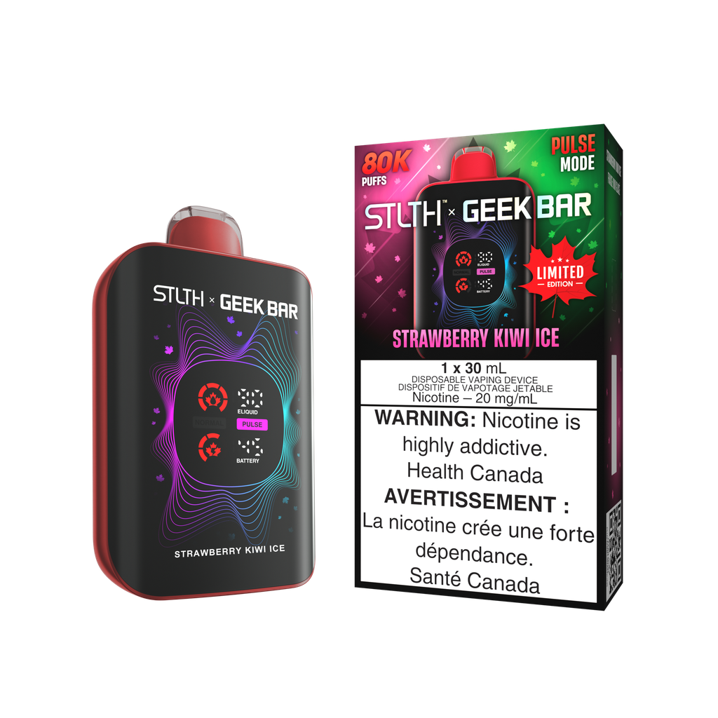 *FED* Disposable Vape STLTH X Geek Bar 80K Strawberry Kiwi Ice (LIMITED EDITION) Box of 4
