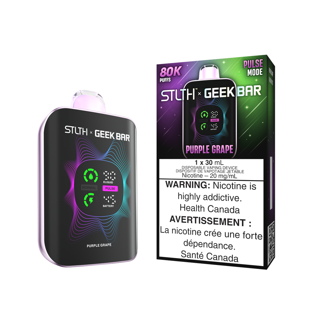 *AB* Disposable Vape STLTH X Geek Bar 80K Purple Grape Box of 4