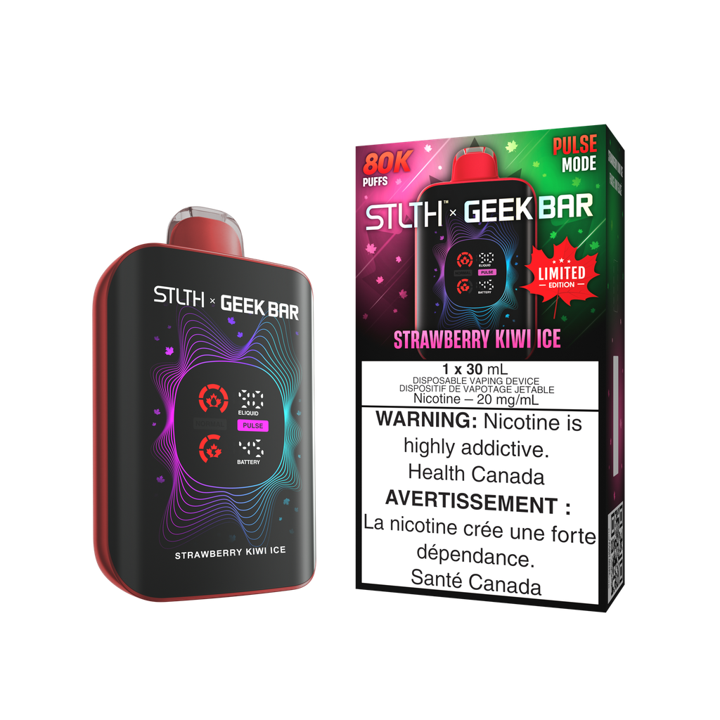 *AB* Disposable Vape STLTH X Geek Bar 80K Strawberry Kiwi Ice (LIMITED EDITION) Box of 4