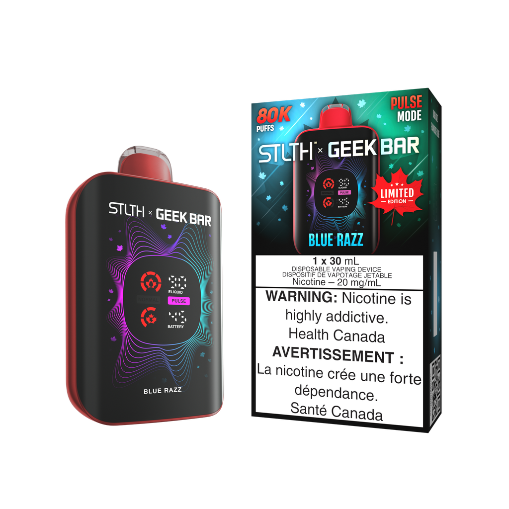 *AB* Disposable Vape STLTH X Geek Bar 80K Blue Razz (LIMITED EDITION) Box of 4