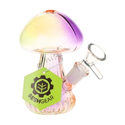 Glass Bubbler SeshGear Electroplated Mushroom 4.75" 14mm