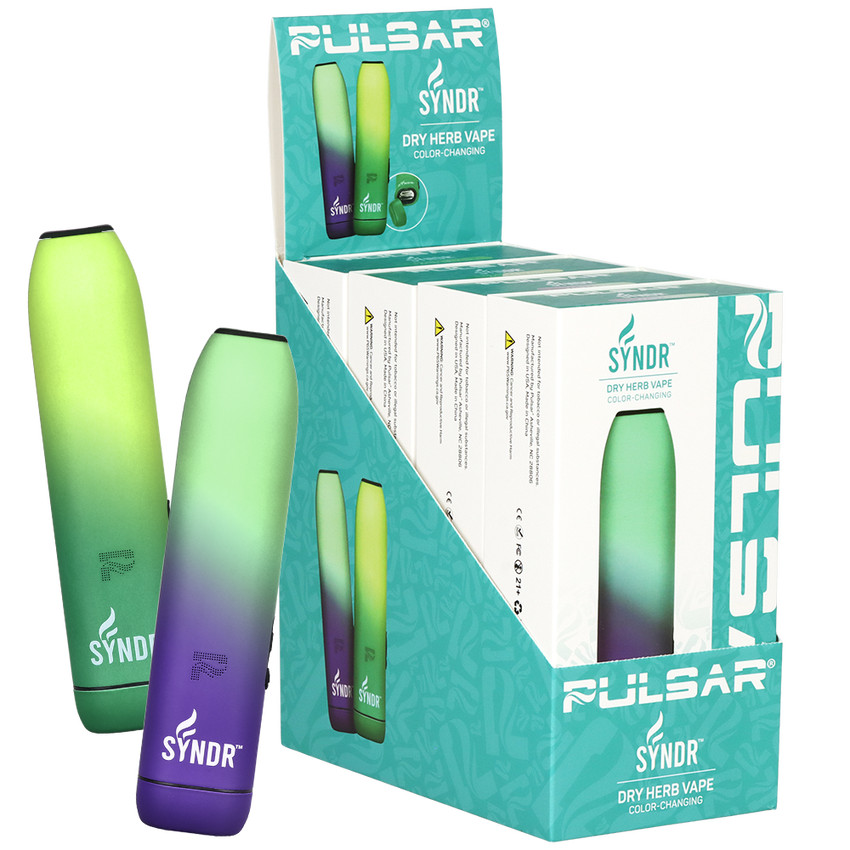 Flower Vaporizer Pulsar SYNDR Dry Herb Vaporizer  Thermo Series 880mAh Assorted Colors Box of 4