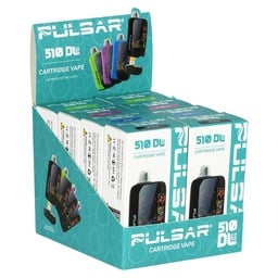 510 Battery Pulsar DL 6.0 Curved LCD Screen  Vape Bar Solid Color Series 1000mAh Assorted Colors Box of 8