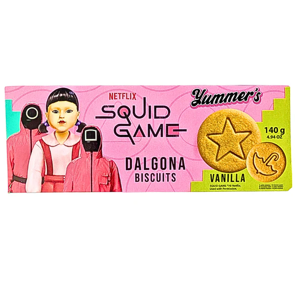 Snacks Yammer Squid Game Dalgona Vanilla Cookies 140g Box of 24