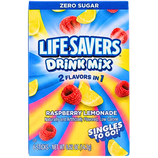 Snacks Lifesavers Raspberry Lemonade Singles To Go 14.5g Box of 12
