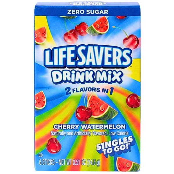 Snacks Lifesavers Cherry Watermelon Singles To Go 14.5g Box of 12