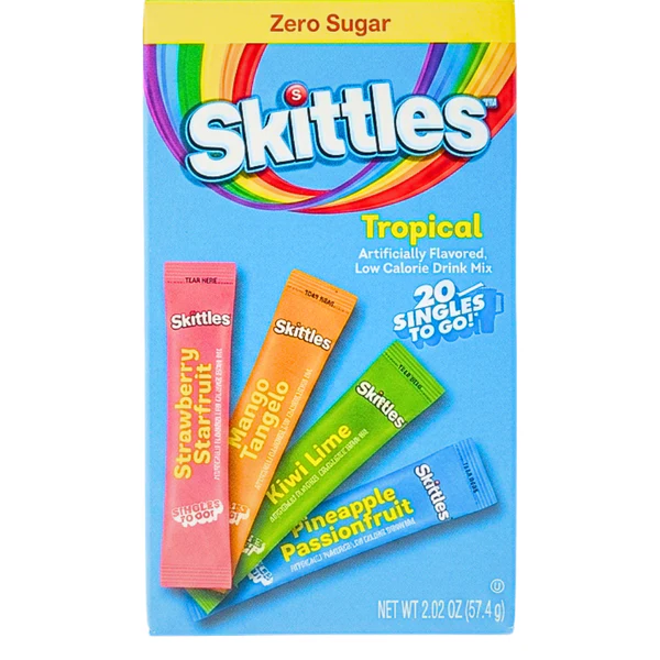 Snacks Skittles Tropical Variety Pack 20 Singles To Go Box of 6