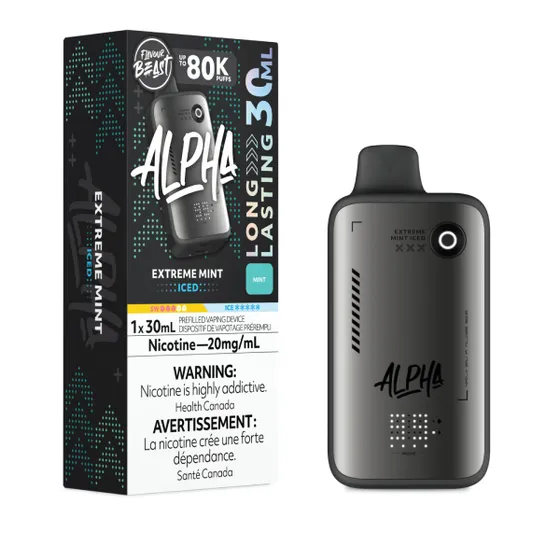 *FED* Disposable Vape Flavour Beast Alpha Extreme Mint Iced 80K Box of 4