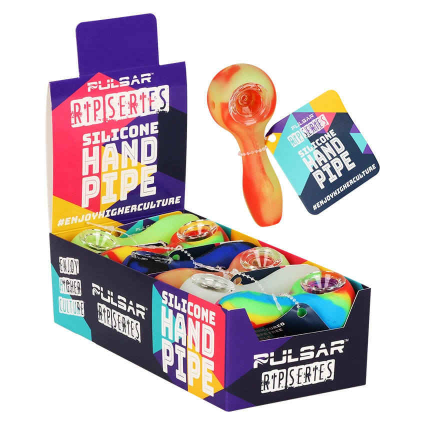 Silicone Pipe Pulsar RIP Series 3.75" Assorted Colors Box of 12
