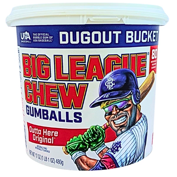 Snacks Big League Chew Dugout Bucket 80pcs Gumballs