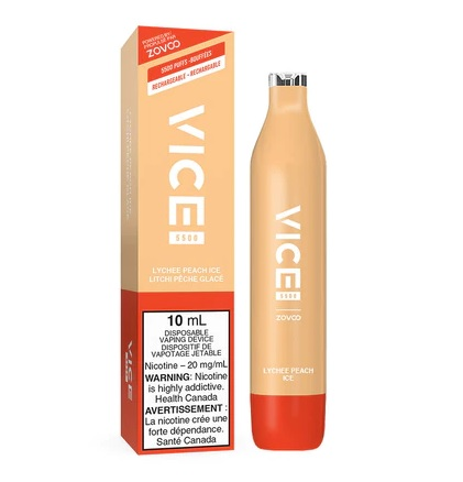 *FED* Disposable Vape Vice 5500 Lychee Peach Ice Box of 6