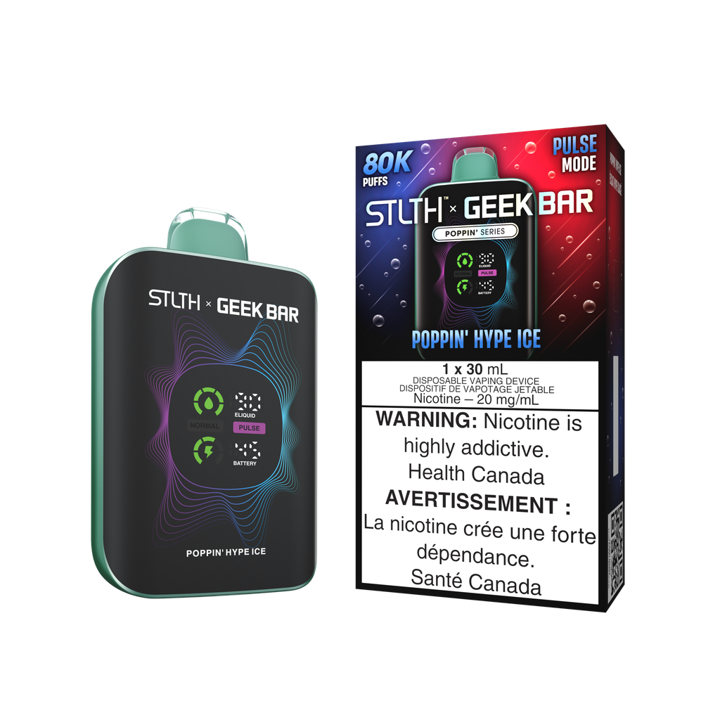 *MB* Disposable Vape STLTH X Geek Bar 80K Poppin Hype Ice Box of 4