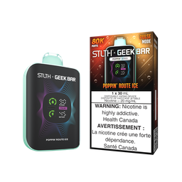 *MB* Disposable Vape STLTH X Geek Bar 80K Poppin Route Ice Box of 4