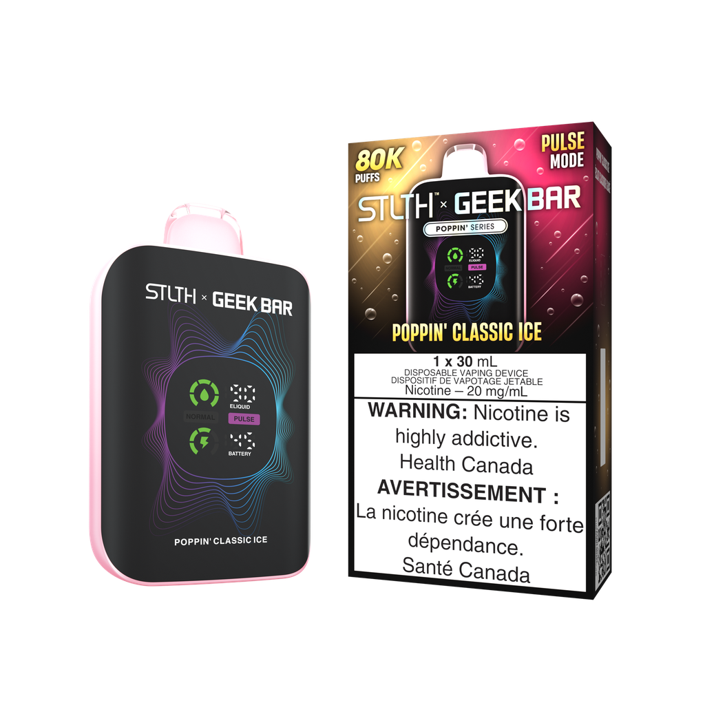 *MB* Disposable Vape STLTH X Geek Bar 80K Poppin Classic Ice Box of 4