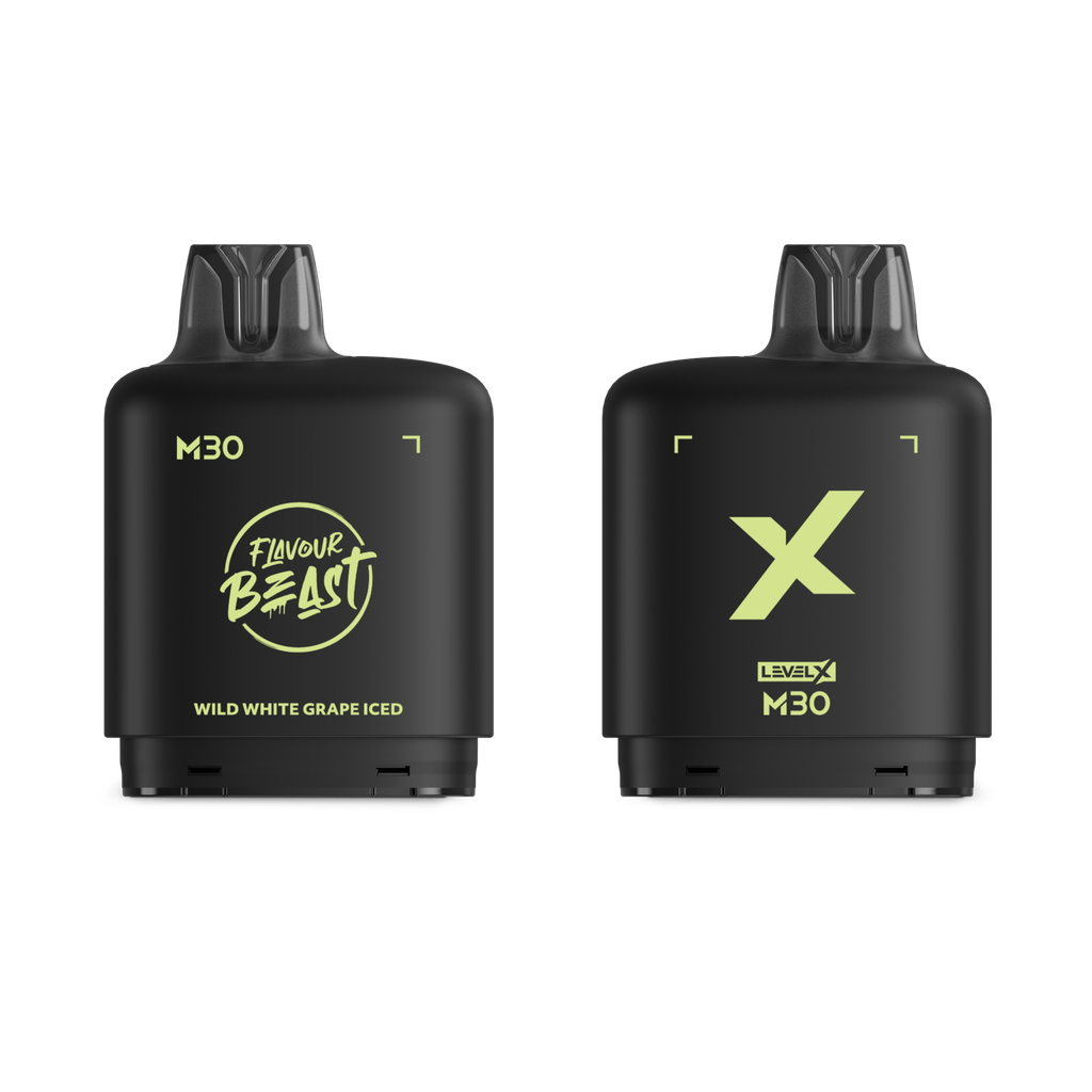 *MB* Nicotine Pod Flavour Beast Level X M Series 30ml 120K Wild White Grape Iced Box of 4