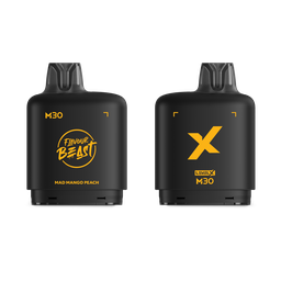 *MB* Nicotine Pod Flavour Beast Level X M Series 30ml 120K Mad Mango Peach Box of 4