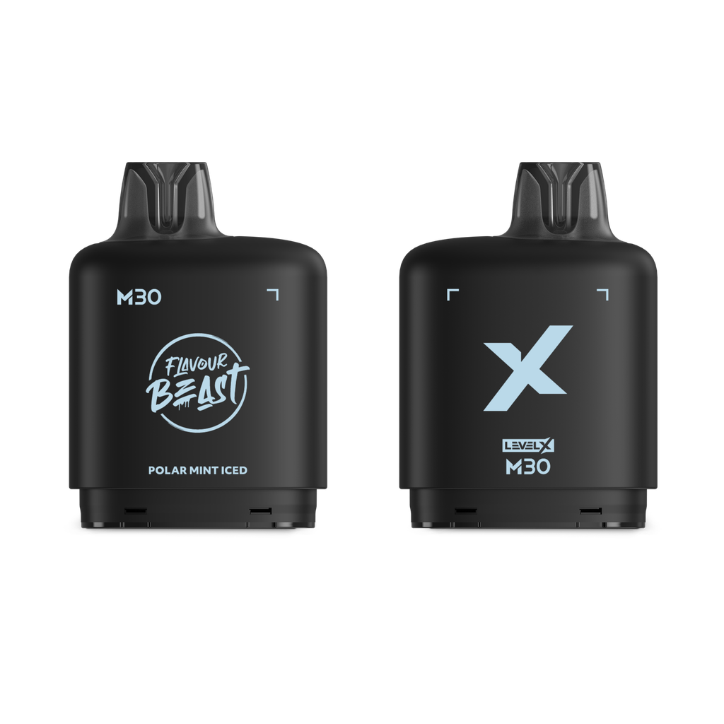 *MB* Nicotine Pod Flavour Beast Level X M Series 30ml 120K Polar Mint Iced Box of 4