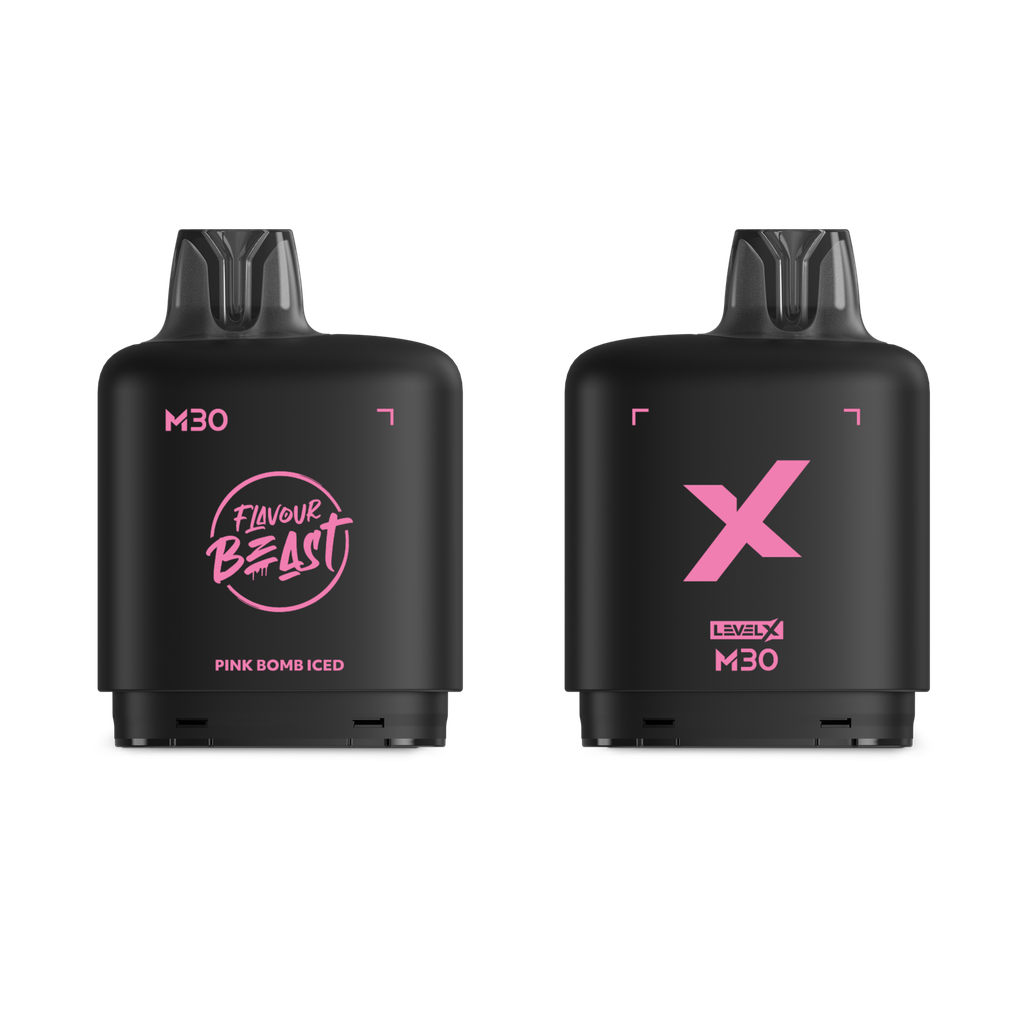 *MB* Nicotine Pod Flavour Beast Level X M Series 30ml 120K Pink Bomb Iced Box of 4