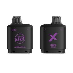 *MB* Nicotine Pod Flavour Beast Level X M Series 30ml 120K Groovy Grape Passionfruit Iced Box of 4
