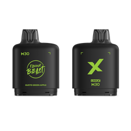 *MB* Nicotine Pod Flavour Beast Level X M Series 30ml 120K Gusto Green Apple Box of 4