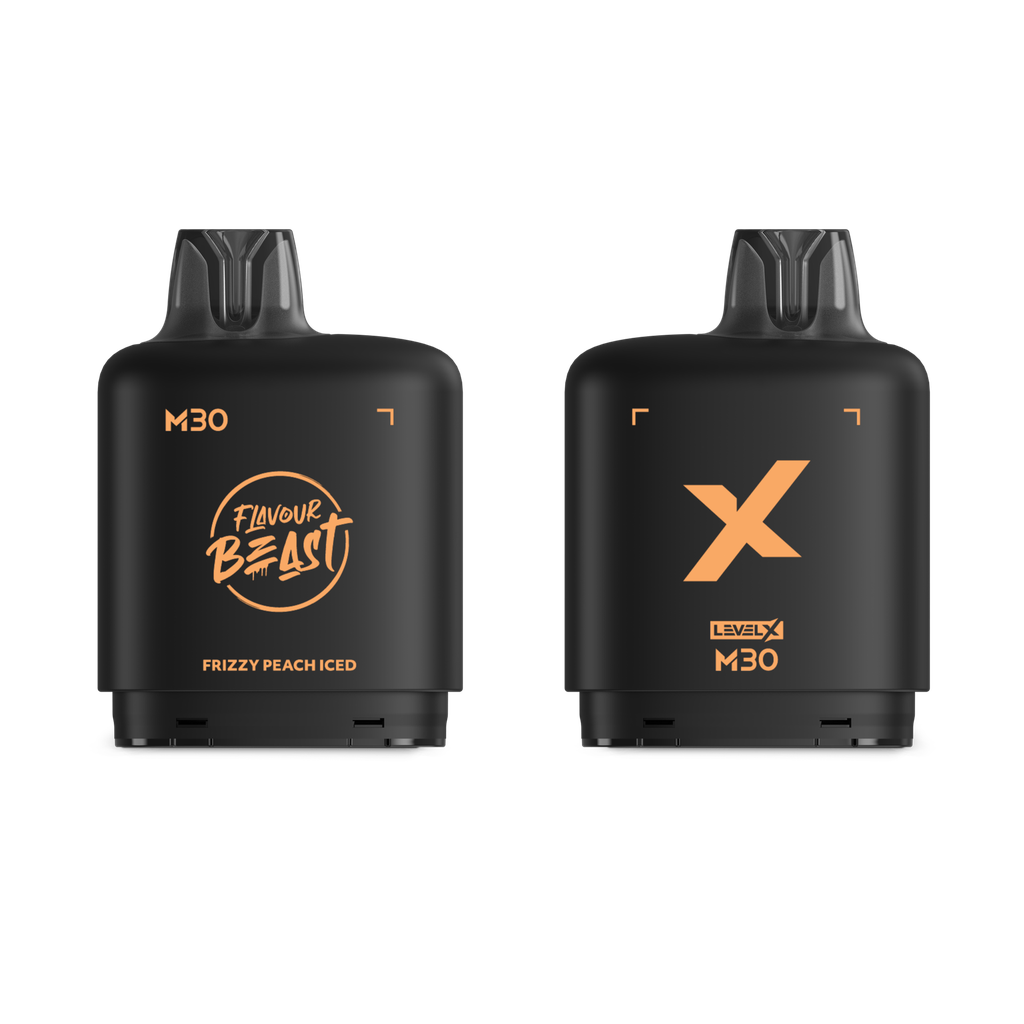 *MB* Nicotine Pod Flavour Beast Level X M Series 30ml 120K Frizzy Peach Iced Box of 4