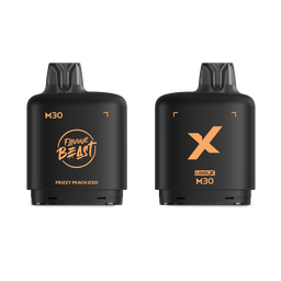 *MB* Nicotine Pod Flavour Beast Level X M Series 30ml 120K Frizzy Peach Iced Box of 4