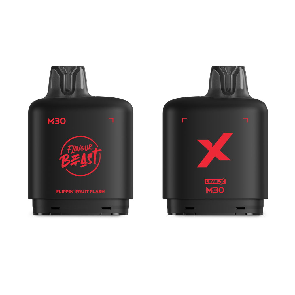 *MB* Nicotine Pod Flavour Beast Level X M Series 30ml 120K Flippin' Fruit Flash Box of 4