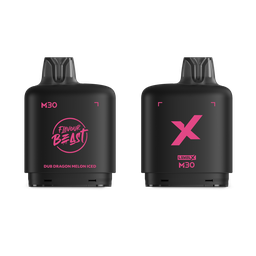 *MB* Nicotine Pod Flavour Beast Level X M Series 30ml 120K Dub Dragon Melon Iced Box of 4