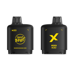 *MB* Nicotine Pod Flavour Beast Level X M Series 30ml 120K Bussin Banana Iced Box of 4