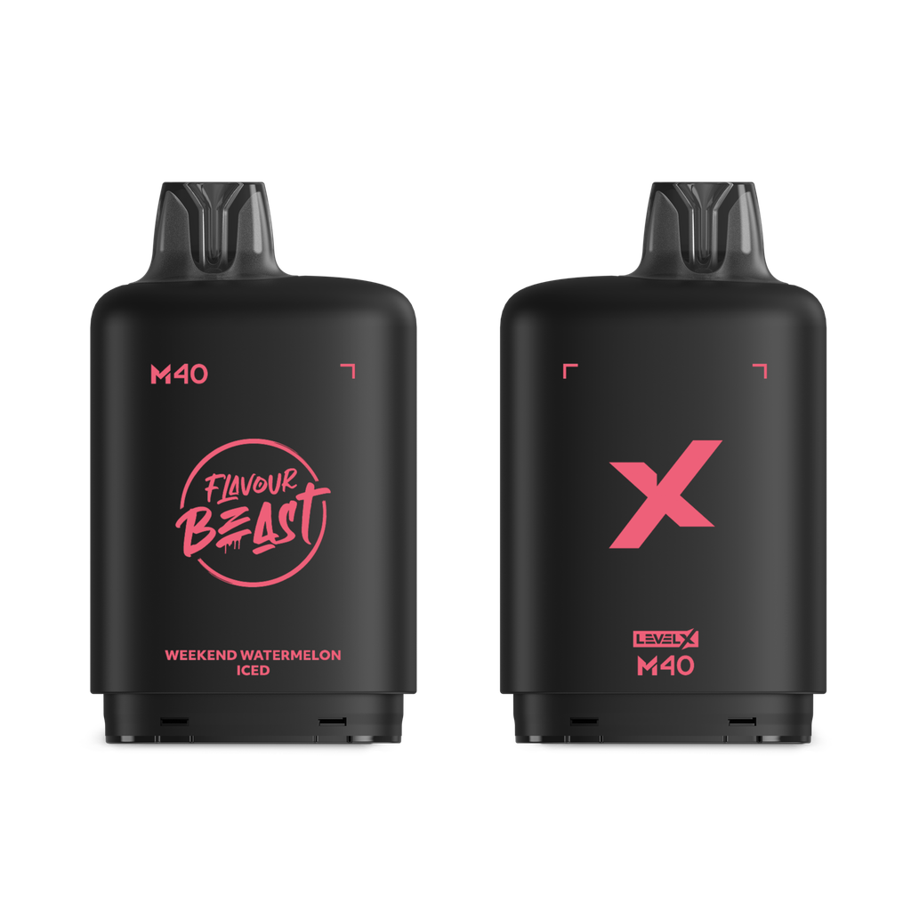 *MB* Nicotine Pod Flavour Beast Level X M Series 40ml 160K Weekend Watermelon Iced Box of 4