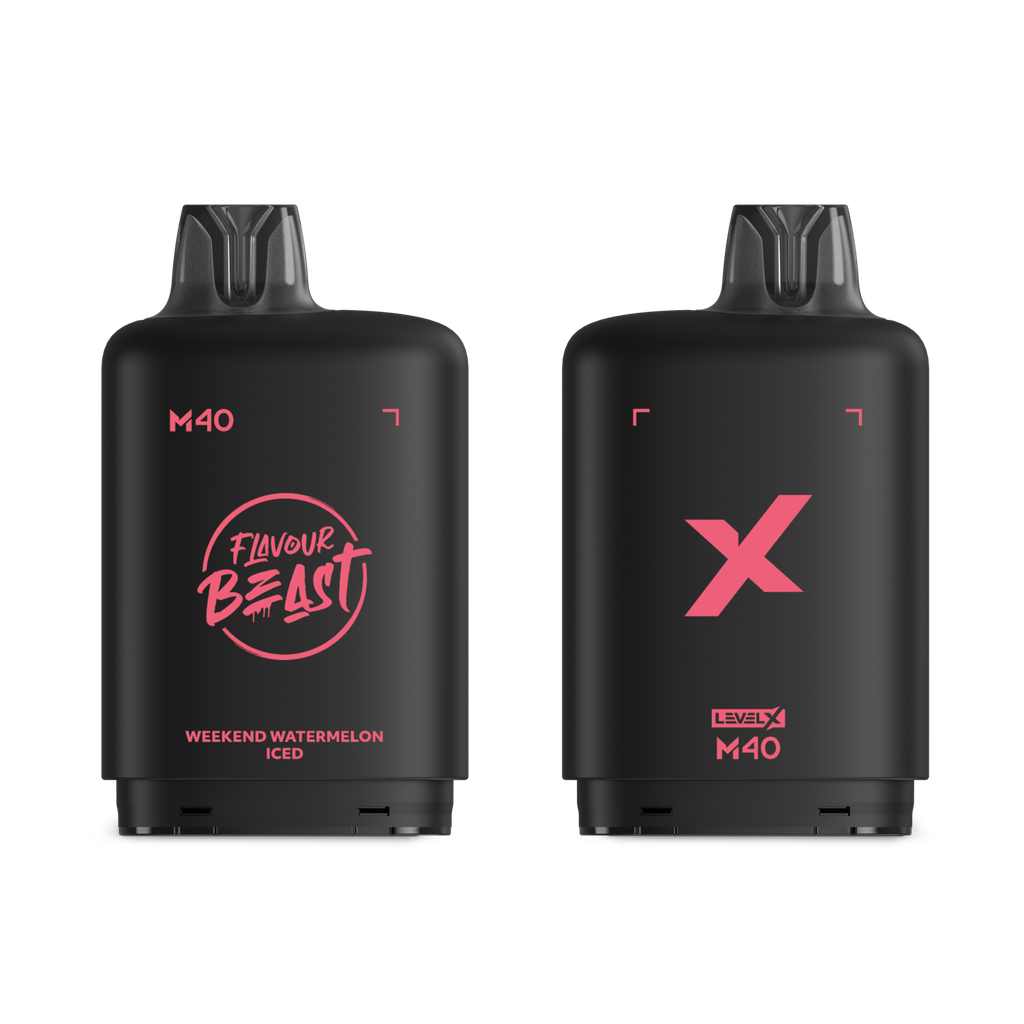 *MB* Nicotine Pod Flavour Beast Level X M Series 40ml 160K Weekend Watermelon Iced Box of 4
