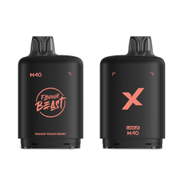 *MB* Nicotine Pod Flavour Beast Level X M Series 40ml 160K Packin' Peach Berry Box of 4