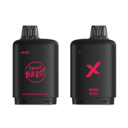 *MB* Nicotine Pod Flavour Beast Level X M Series 40ml 160K Ragin' Razz Mango Iced Box of 4