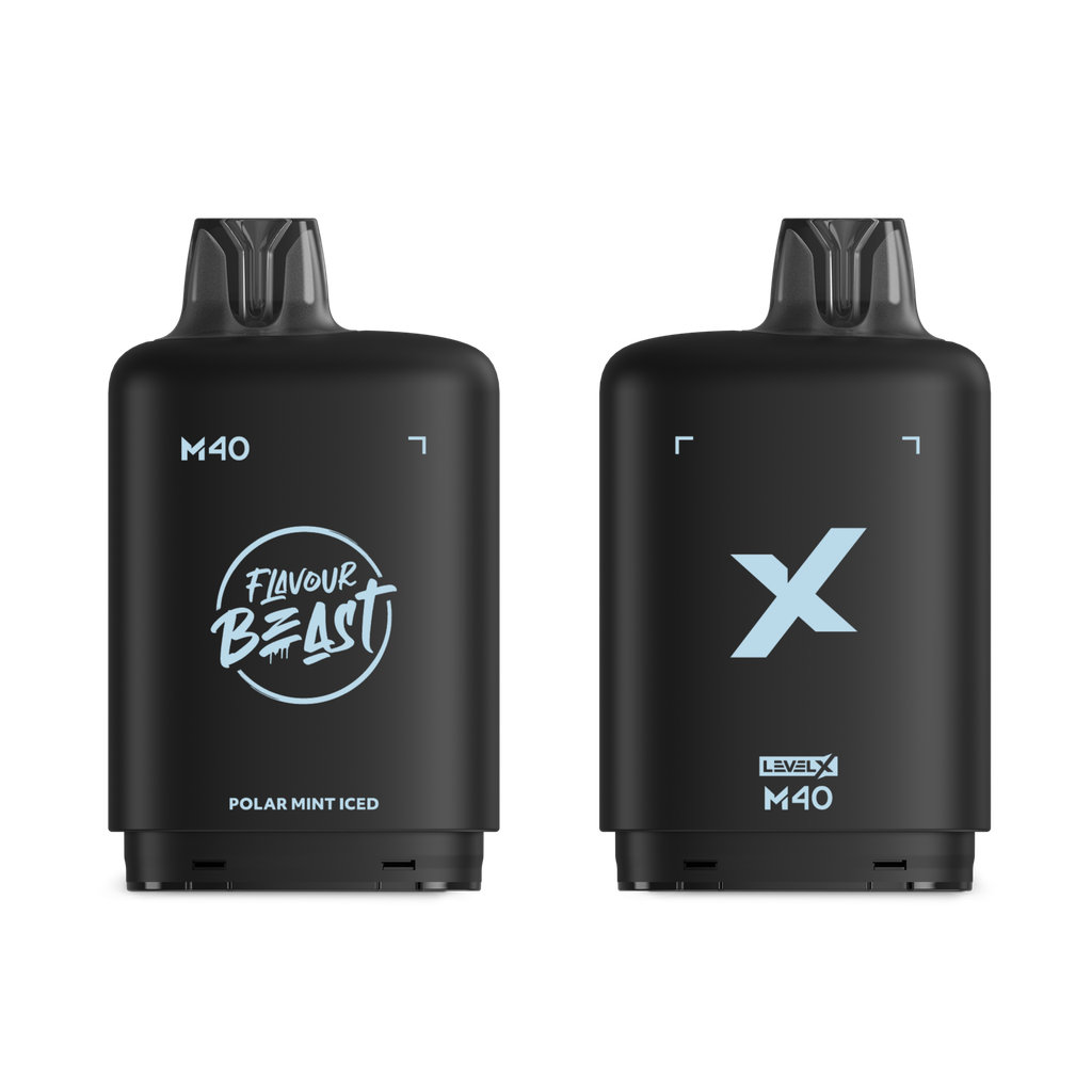 *MB* Nicotine Pod Flavour Beast Level X M Series 40ml 160K Polar Mint Iced Box of 4